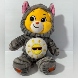 Care Bears Funshine Bear Cat Suit 12" Plush Yellow Sun Stuffed Animal Toy EUC